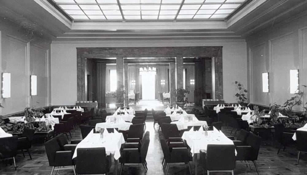 Aufnahme des Lichtsaals des Hotel Elephant Weimars in den 1970er Jahren.